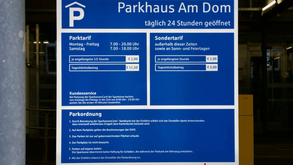 Was Kostet Parken In Parkhaus Am Aachener Dom